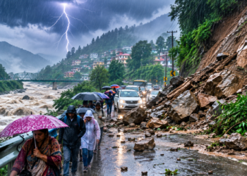 बारिश और आकाशीय बिजली गिरने का अलर्ट जारी
