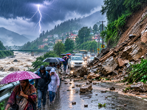 बारिश और आकाशीय बिजली गिरने का अलर्ट जारी